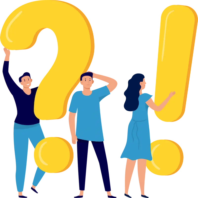 Illustration defining frequently asked questions about our products